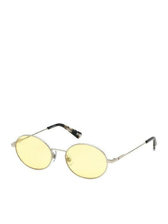Web Women's Sunglasses with Silver Metal Frame and Yellow Lens