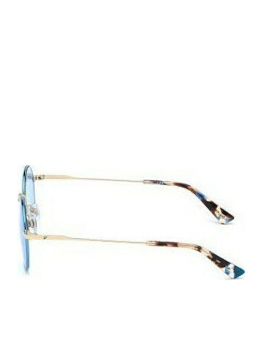 Web Women's Sunglasses with Blue Metal Frame and Light Blue Lens WE0254 32V