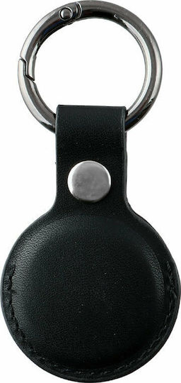 Volte-Tel Keyring Θήκη Μπρελόκ Δερμάτινη για AirTag σε Μαύρο χρώμα