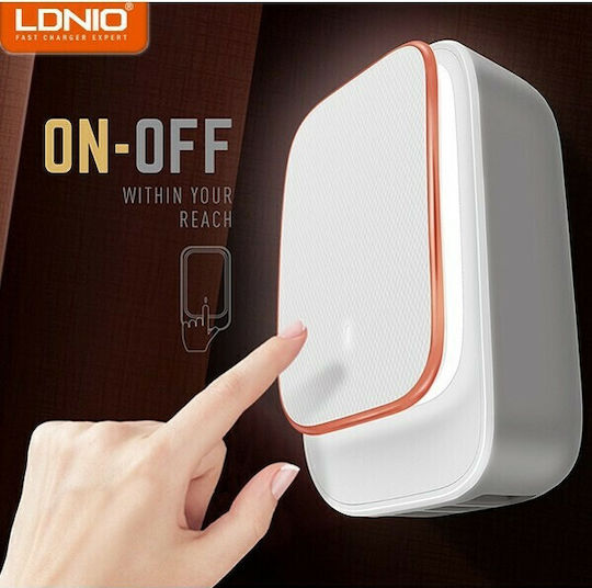 Ldnio Φορτιστής Χωρίς Καλώδιο με 4 Θύρες USB-A Λευκός (A4405)
