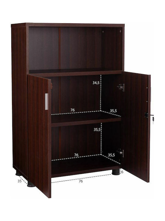 Kabinett Büro Vance mit Schloss Wenge 80x38x118.5cm