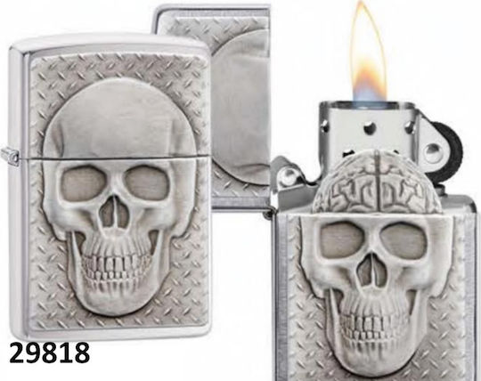 Zippo Αντιανεμικός Αναπτήρας Φλόγας Skull With Brain Surprise