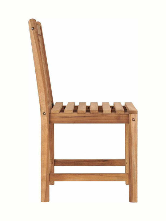 Outdoor Chair Wooden Natural - Bordeaux with Cushion 2pcs 50x53x90cm