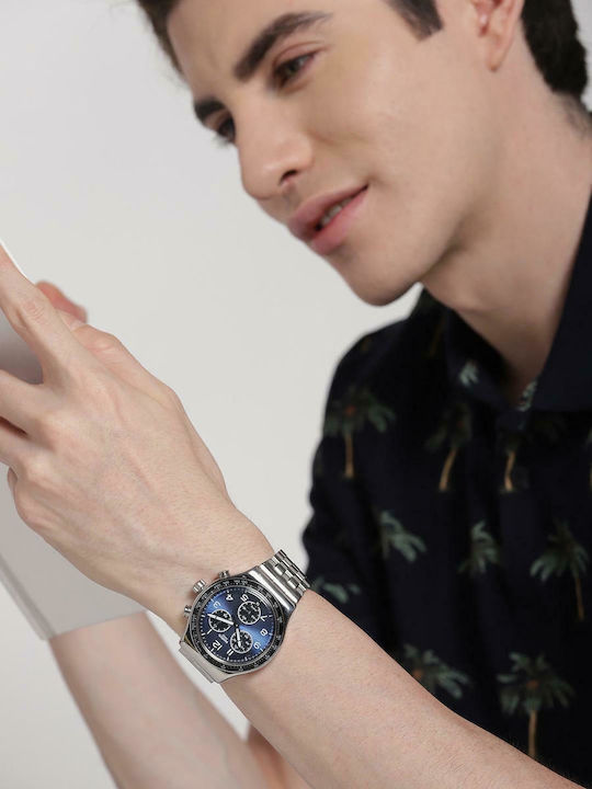 Swatch Ρολόι Μπαταρίας με Μεταλλικό Μπρασελέ