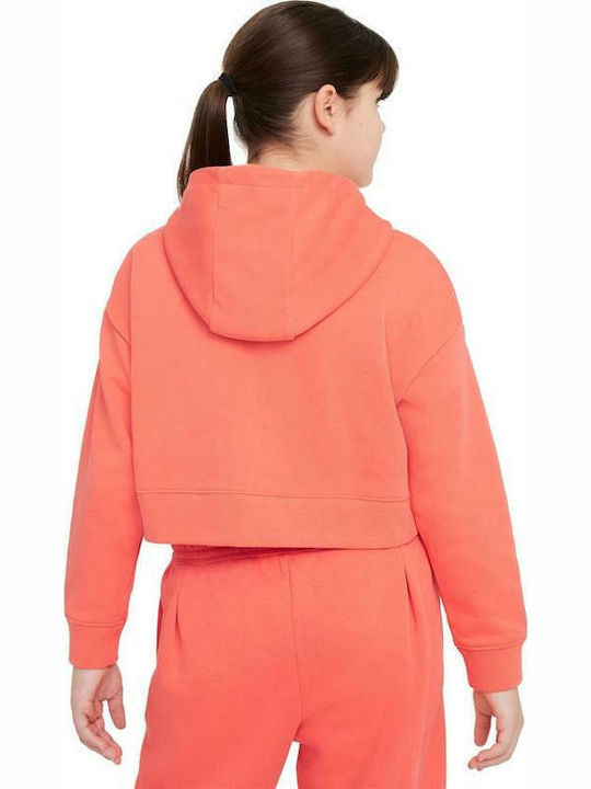 Παιδικό Φούτερ Cropped με Κουκούλα Κοραλί Sportswear Club