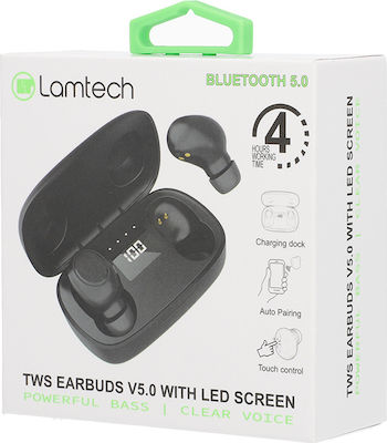 Lamtech LAM023138 In-ear Bluetooth Handsfree Ακουστικά με Θήκη Φόρτισης Μαύρα