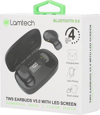 Lamtech LAM023138 In-ear Bluetooth Handsfree Headphone with Charging Case Black