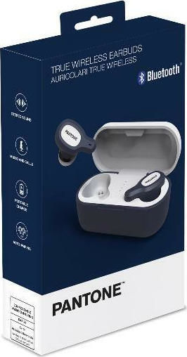 Pantone In-ear Bluetooth Handsfree Earphones with Charging Case Blue
