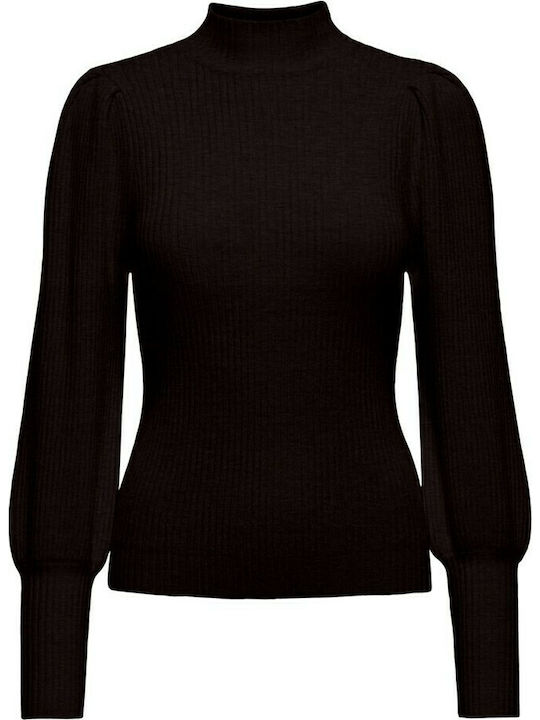 Women's Long Sleeve Sweater Turtleneck Black