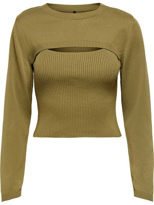 Bluze Damă Crop Top Mânecă Lungă Antique Bronze