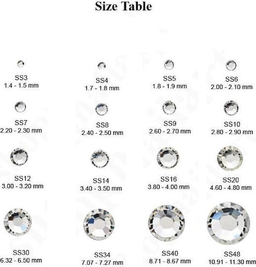 Swarovski Strass für Nägel in Transparent Farbe 50Stück
