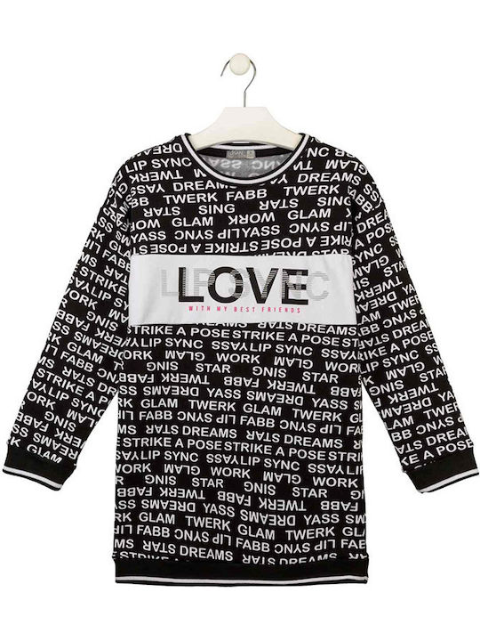 Losan Sweatshirt Kids Dress Long Sleeve Black