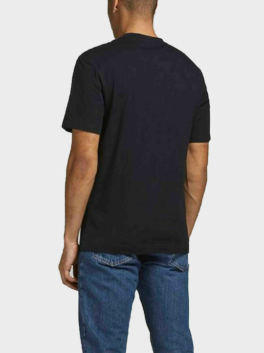 Jack & Jones Ανδρικό T-shirt Μαύρο Μονόχρωμο