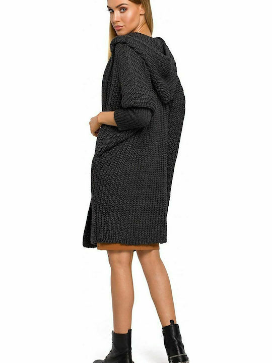 MOE M475 Long Women's Knitted Cardigan Graphite MOE475