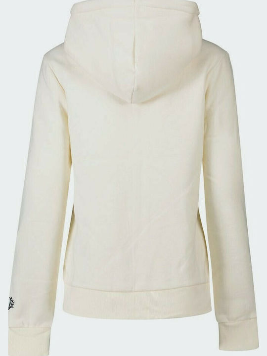 Pride In Craft Long Women's Sweatshirt Jacket Hooded Ecru