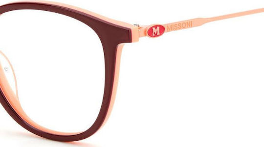 Missoni Women's Acetate Burgundy Prescription Eyeglass Frame MMI 0066 1RQ