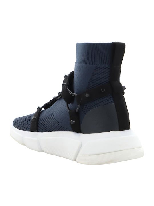 Cage Γυναικεία Μποτάκια με Πλατφόρμα Navy Μπλε
