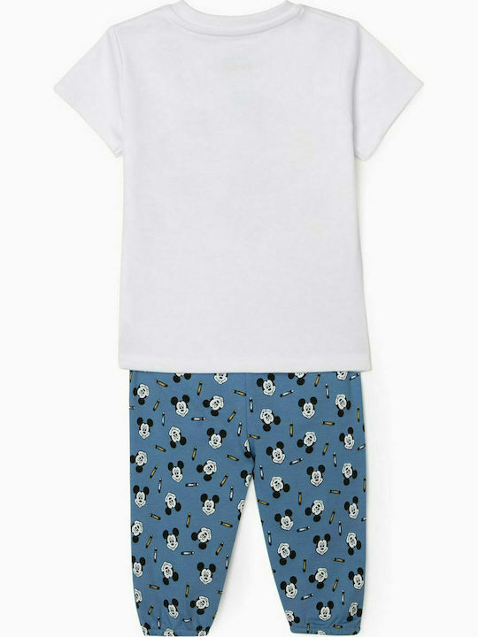 Zippy Set Top & Bottom Kids Summer Pyjamas White