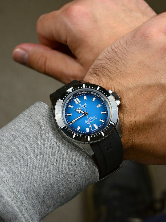 Edox Skydiver Neptunian Men's Watch 44mm Automatic with Black Rubber Strap