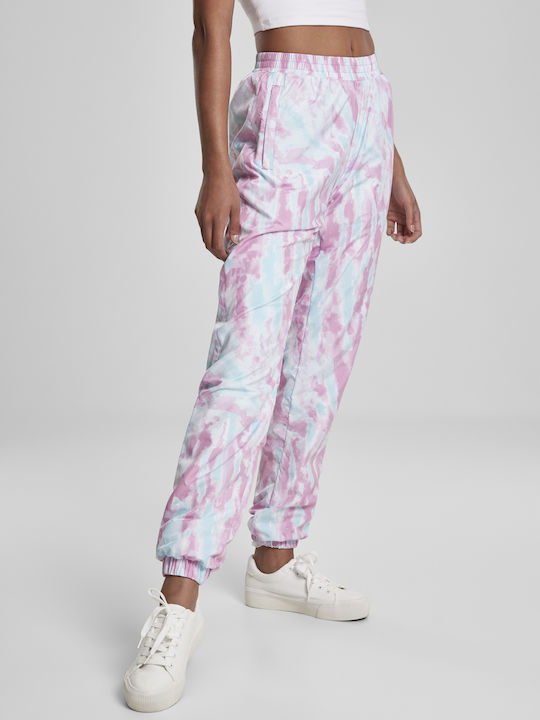 High Waist Sweatpants Jogger Aquablue/Pink