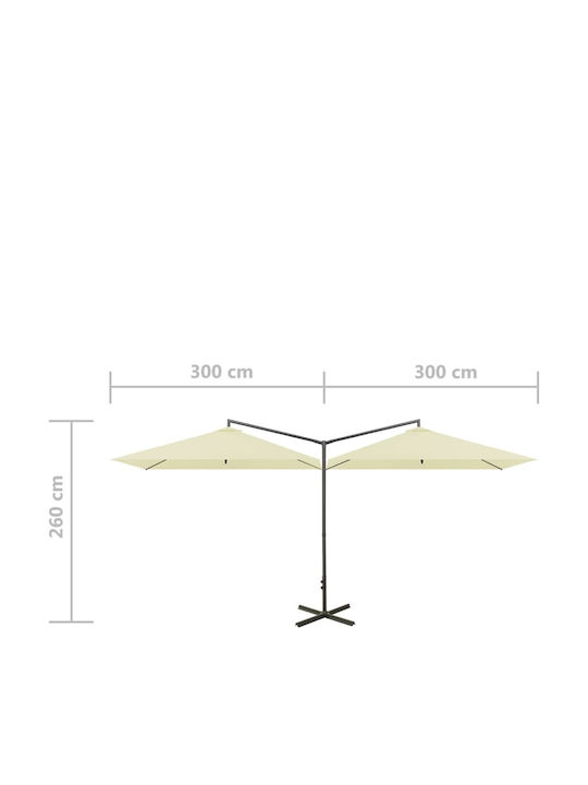 Quadratischer Metallischer Garten- und Terrassen-Sonnenschirm Sand 6x2.9m