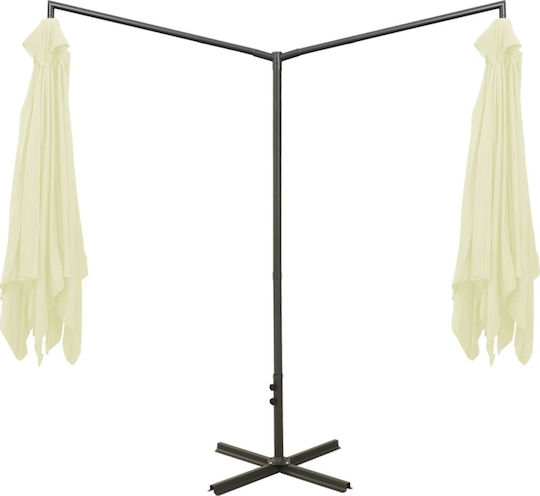 Square Metal Sand-Coloured Parasol 6x2.9m