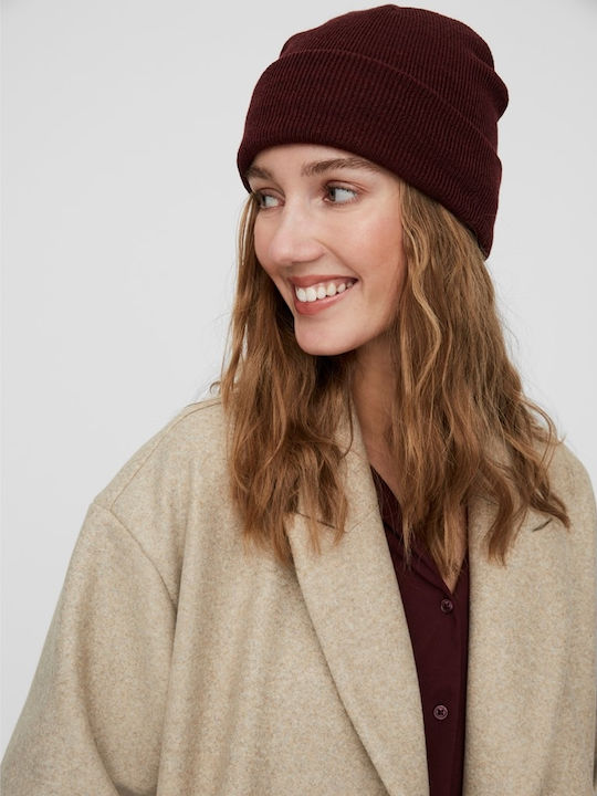Beanie Frauen Beanie Gestrickt in Burgundisch Farbe