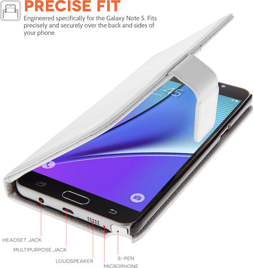 YouSave Accessories Wallet Δερματίνης Λευκό (Galaxy Note 5)