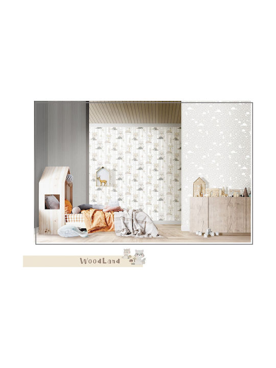 Loukianos Wallpapers Kids Wallpaper Fabric Mondo Baby Ζωάκια & Δέντρα 19 Grey L53xH1005εκ.