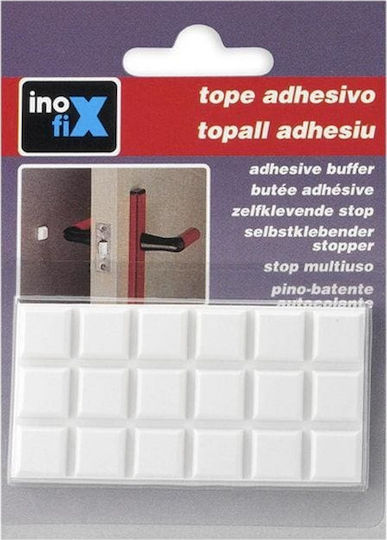 Inofix Αποσβεστήρες Κρούσεως Τετράγωνοι με Αυτοκόλλητο 12x12mm 18τμχ 2091-2