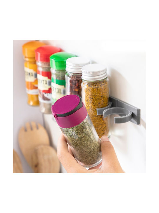InnovaGoods Plastic Wall Mounted Spice Rack Organizer Jarlock X20 Gray 20pcs