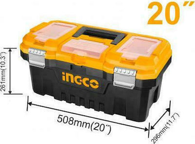 Ingco Hand Toolbox Plastic with Tray Organiser W51xD30xH26cm PBX2002