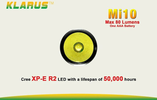 Klarus Φακός LED IPX8 με Μέγιστη Φωτεινότητα 80lm