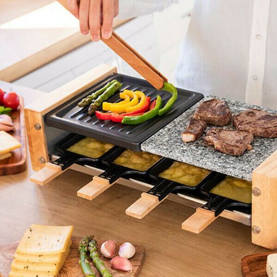 Cecotec Grill 8400 Wood Mixgrill Tabletop Grătar Electric Placă Striată 1200W cu Termostat Reglabil
