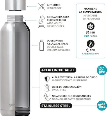 Quokka Steel Solid Bottle Thermos Stainless Steel BPA Free Red 510ml 57503