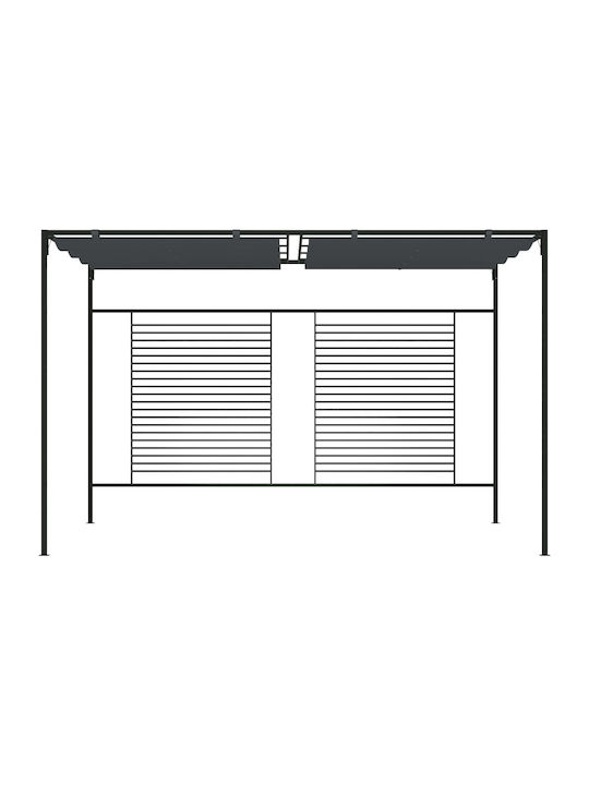 Πέργκολα Κήπου από Μέταλλο 400x300x230cm Μαύρη 313625 Πέργκολα Κήπου από Μέταλλο 400x300x230cm Μαύρη 313625