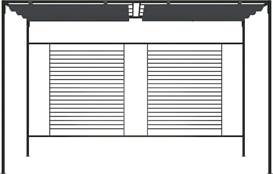 Gartenlaube aus Metall 400x300x230cm Schwarze 313625