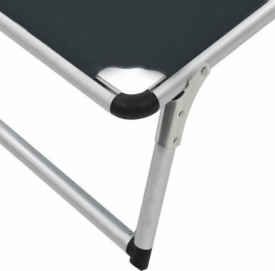 vidaXL Strandliegen Schwarz Faltbar mit Sonnenschirm 186x58x75cm. 2Stück