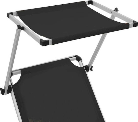 vidaXL Strandliegen Schwarz Faltbar mit Sonnenschirm 186x58x75cm. 2Stück