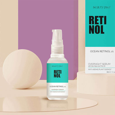 Beauty Pro 1% Overnight Feuchtigkeitsspendend Serum Gesicht mit Retinol 30ml