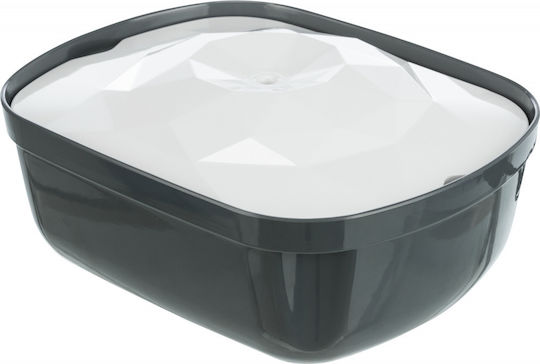 Trixie Polygonal Automatic Silicone Waterer / Fountain for Dog & Cat 2.5lt 22cm in Gray Color