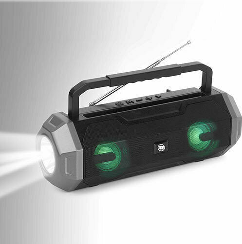 Lamtech Portable Fm Radio Bluetooth Speaker 12W with Radio and Battery Life up to 4 hours Black