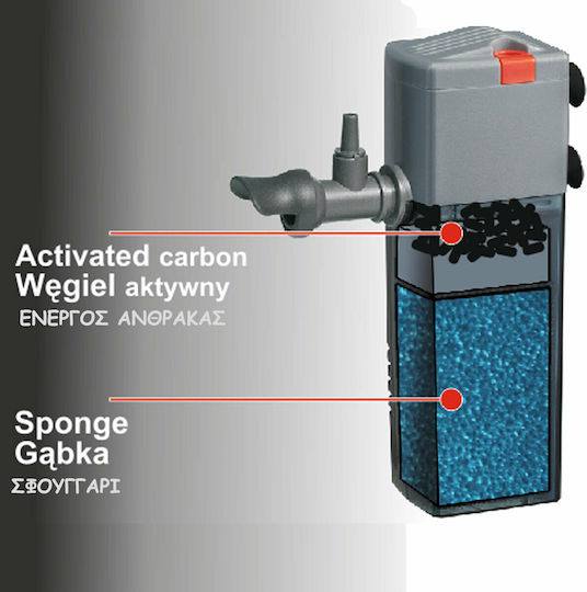 Happet Orca Internal Filter for Aquariums up to 200lt with Performance 600lt/h