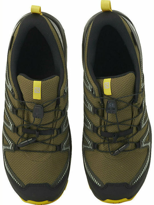 Xa Pro V8 Waterproof Kids Sports Shoes Running with Laces Yellow
