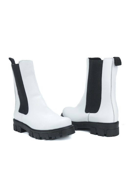 Leather Women's Ankle Boots White