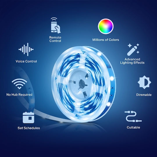 TP-LINK Smart LED Strip Wi-Fi 220V RGB Light 5m with Power Supply & WiFi Controller