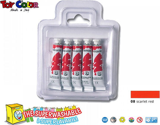 Toy Color Gouache Τέμπερα Ζωγραφικής Scarlet Red σε Σωληνάριο 12ml