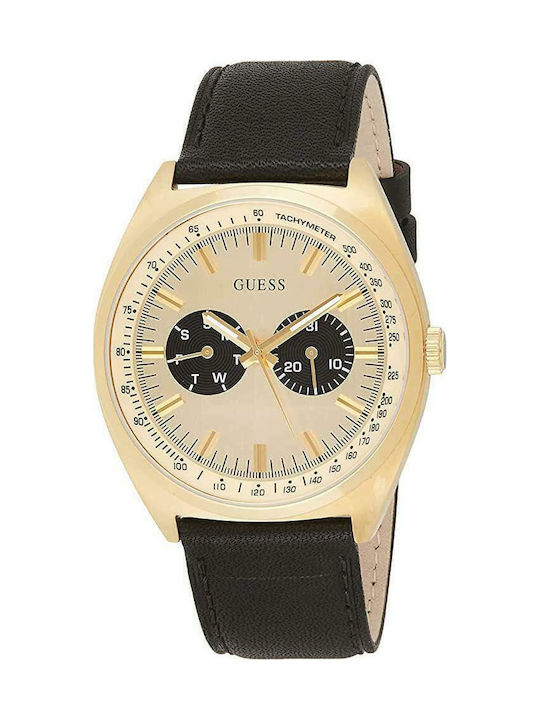 Guess Ceas Barbati Blazer 42mm Baterie cu Curea din Piele Neagră