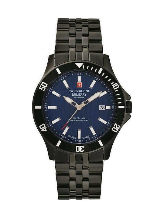 Swiss Alpine Military by Grovana Men's Watch 42mm Battery with Black Metal Bracelet