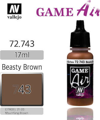 Acrylicos Vallejo Game Air Modellbau Farbe Brown 17ml